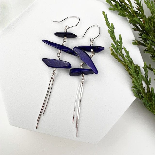 Lapis Lantern Earrings - Mettle by Abby