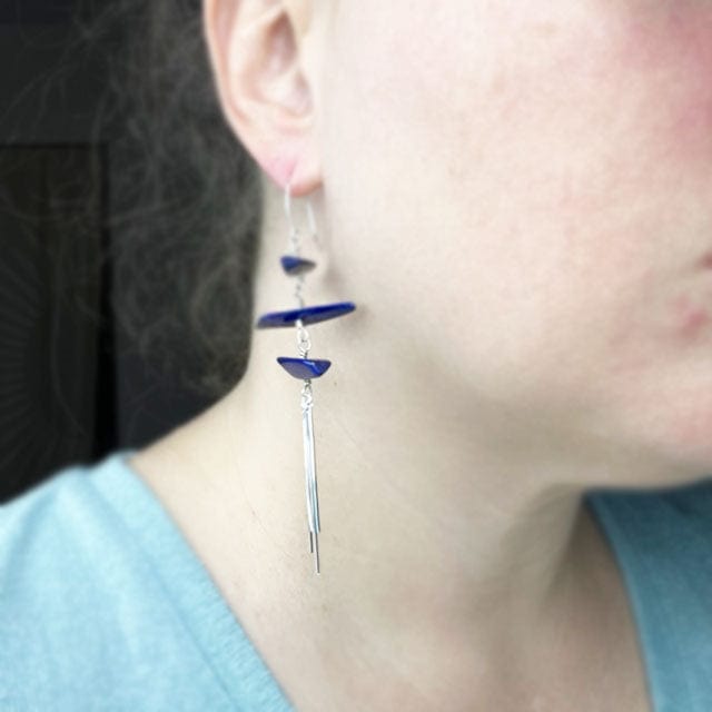 Lapis Lantern Earrings - Mettle by Abby