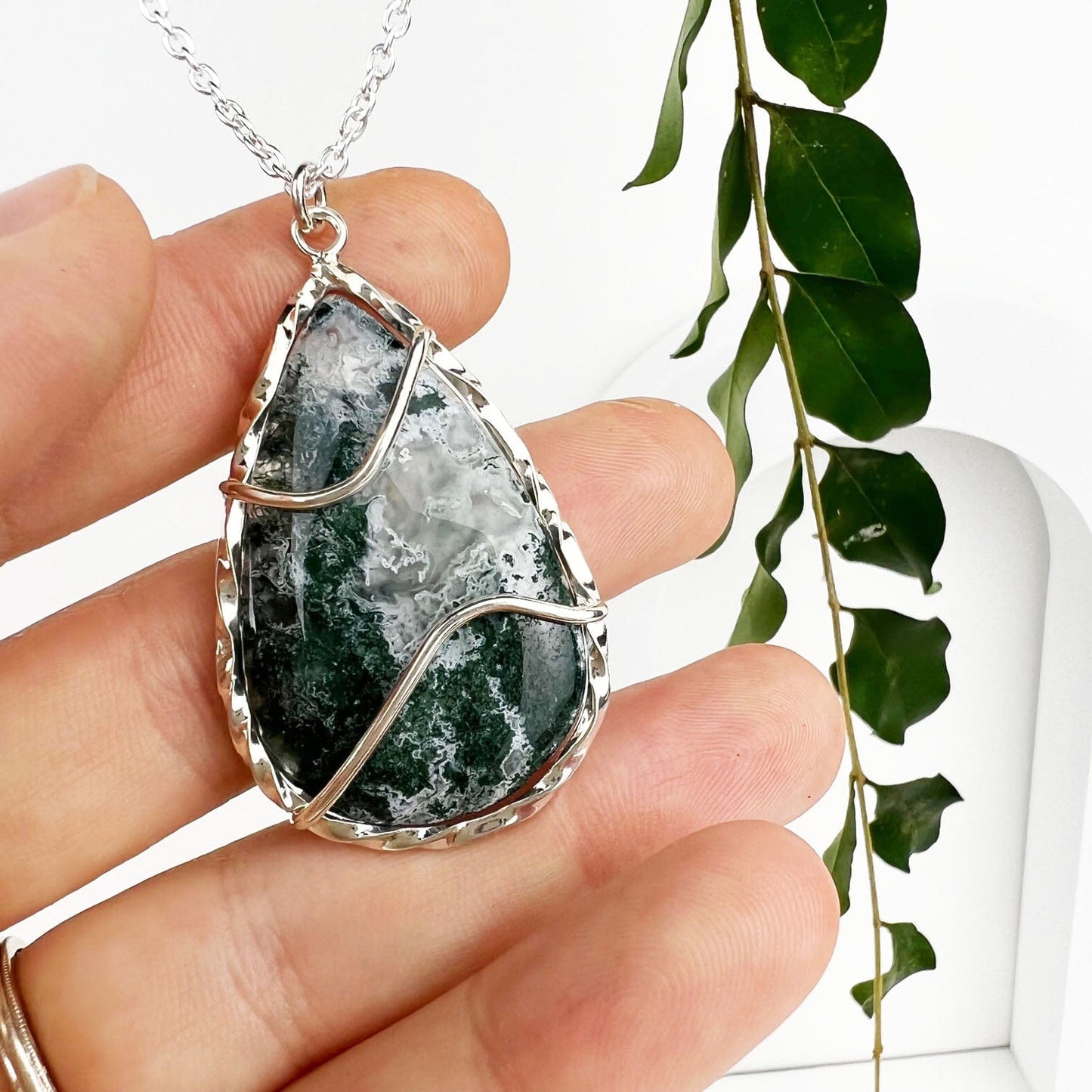 Moss Agate Winds Necklace - Mettle by Abby