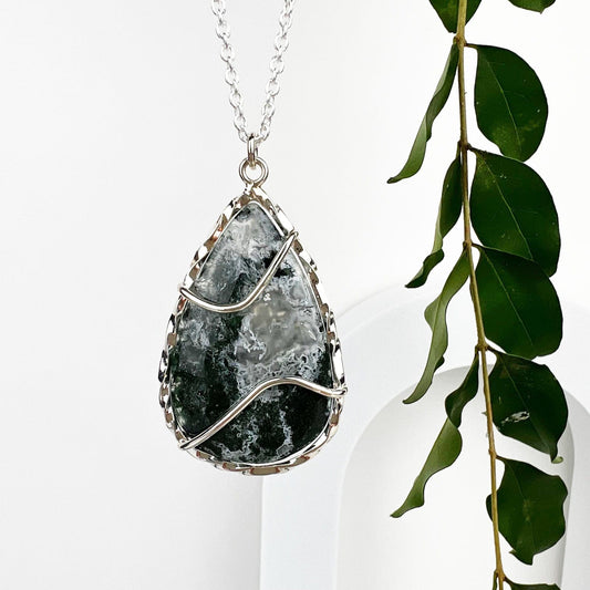 Moss Agate Winds Necklace - Mettle by Abby