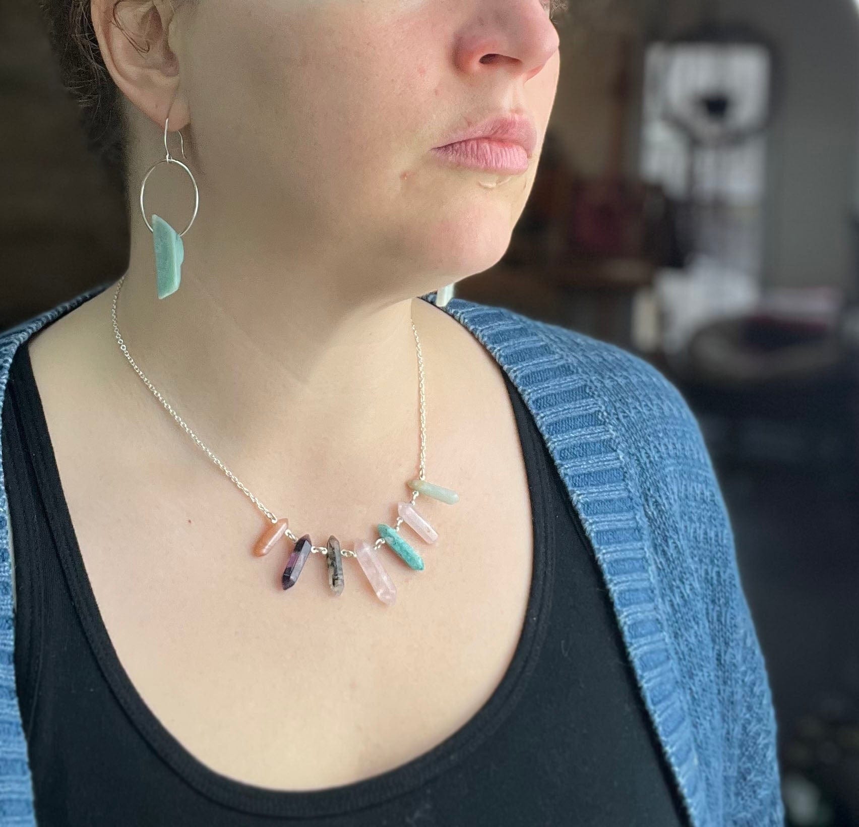 Multi Gem Collar - Mettle by Abby