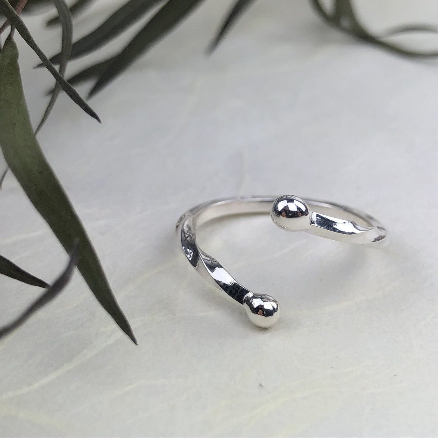 Open Twist Ring in Silver - Mettle by Abby