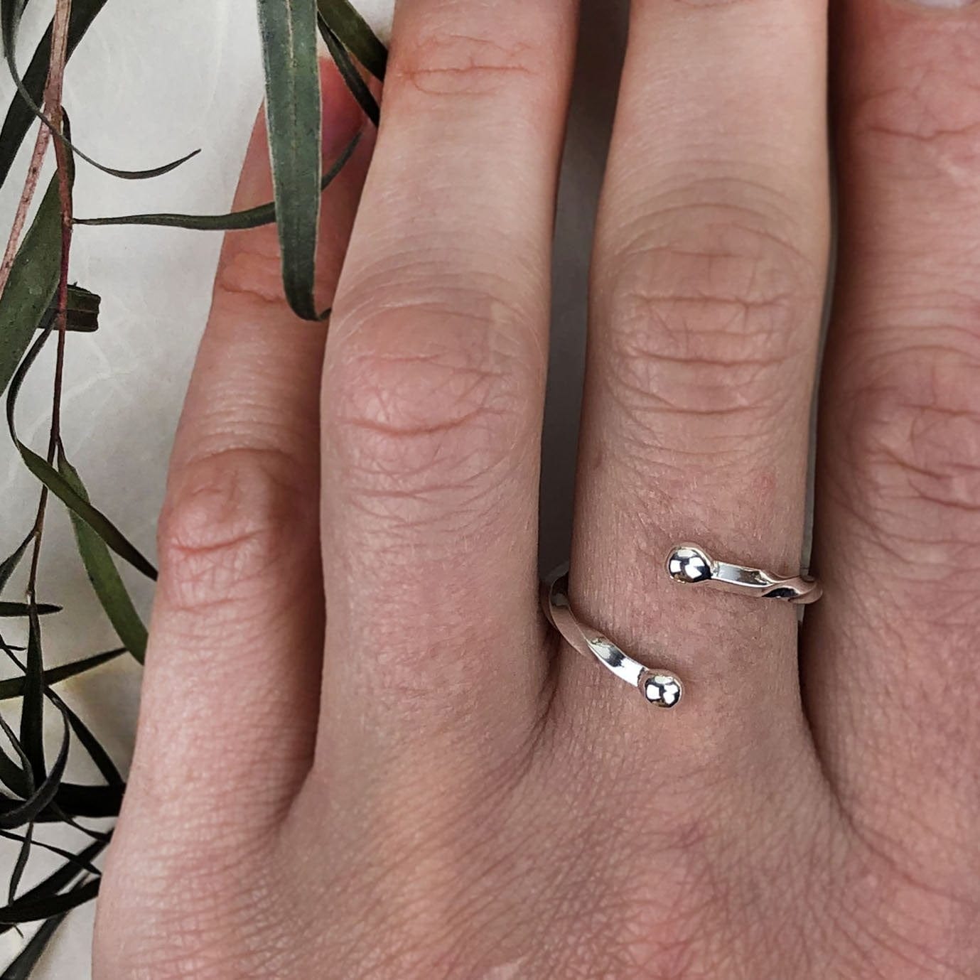 Open Twist Ring in Silver - Mettle by Abby