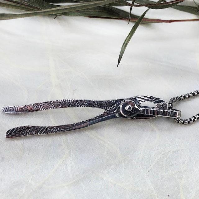 Ornate Plier Pendant in Silver - Mettle by Abby
