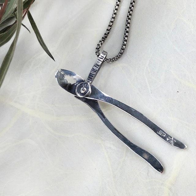 Ornate Plier Pendant in Silver - Mettle by Abby
