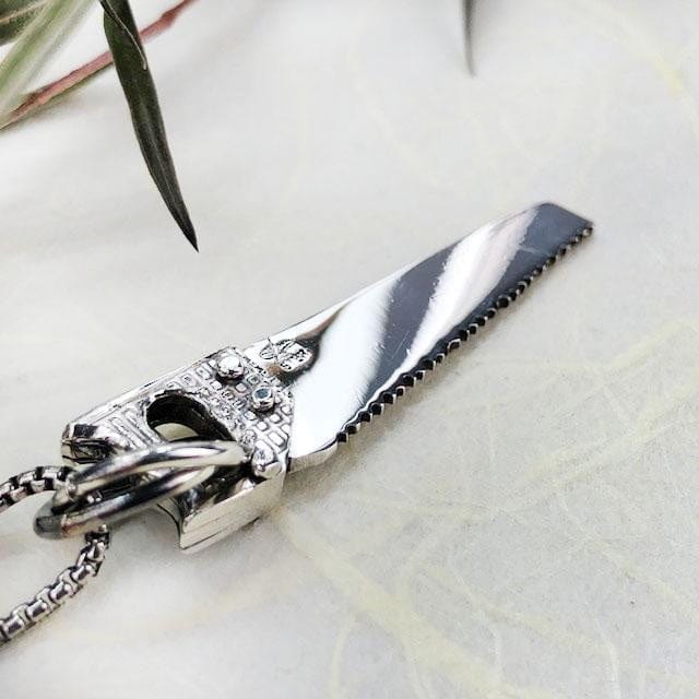 Ornate Silver Handsaw Necklace - Mettle by Abby