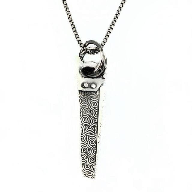 Ornate Silver Handsaw Necklace - Mettle by Abby