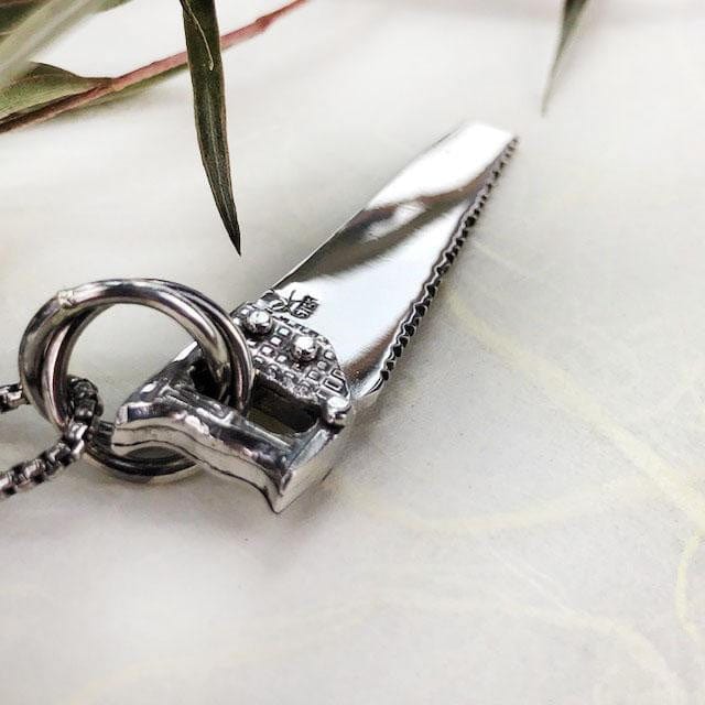 Ornate Silver Handsaw Necklace - Mettle by Abby