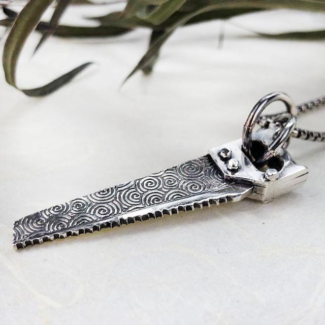 Ornate Silver Handsaw Necklace - Mettle by Abby