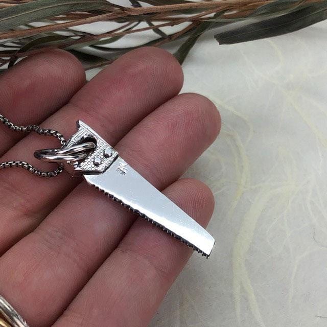 Ornate Silver Handsaw Necklace - Mettle by Abby