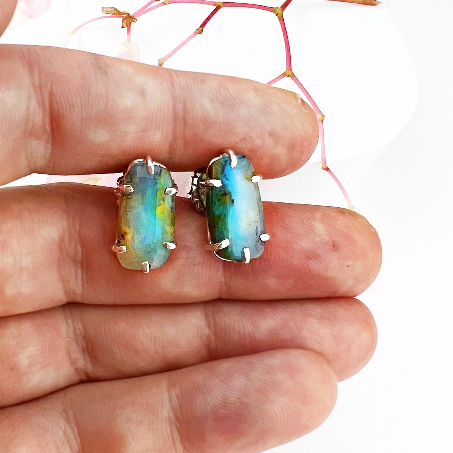 Peruvian Opal Studs - Mettle by Abby