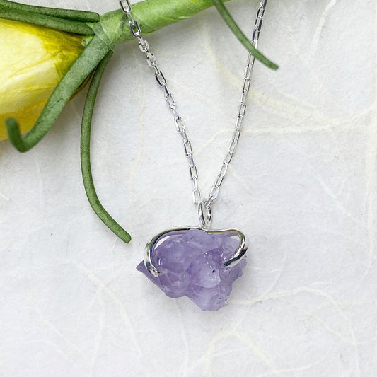 Raw Amethyst Crystal Necklace - Mettle by Abby