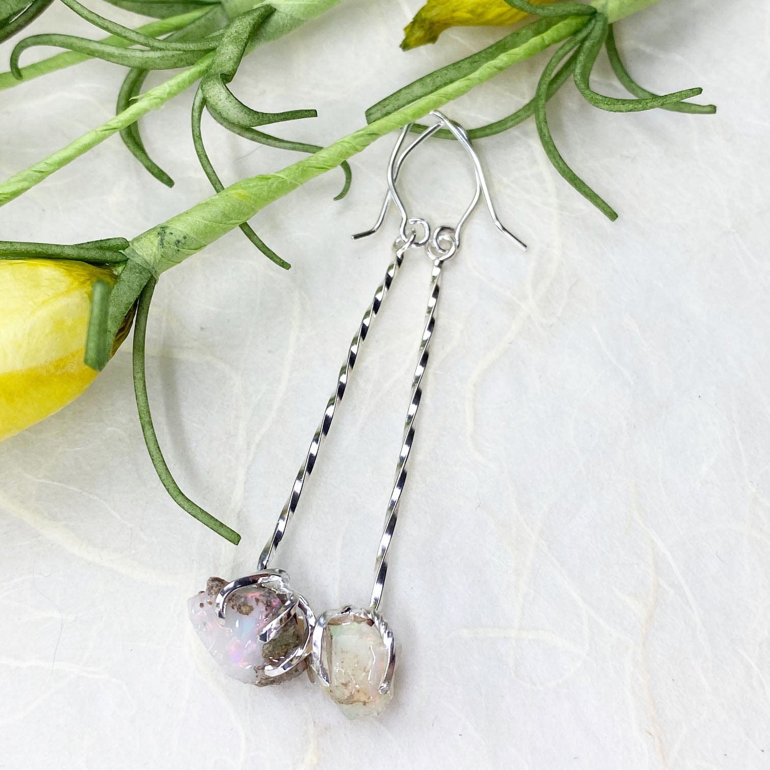 Raw Opal Drop Earrings - Mettle by Abby