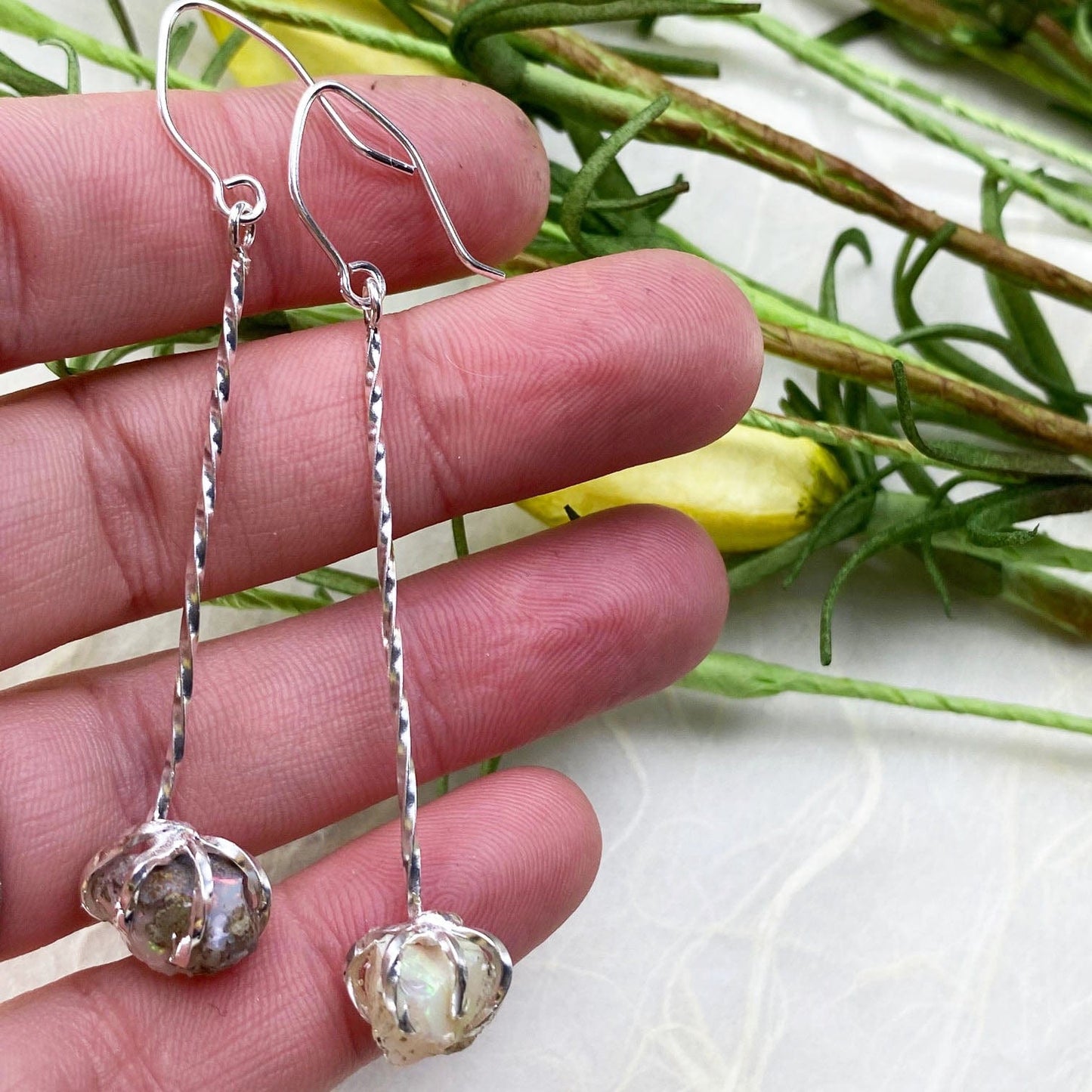 Raw Opal Drop Earrings - Mettle by Abby