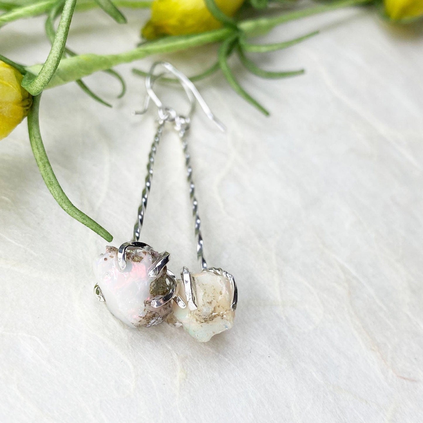 Raw Opal Drop Earrings - Mettle by Abby