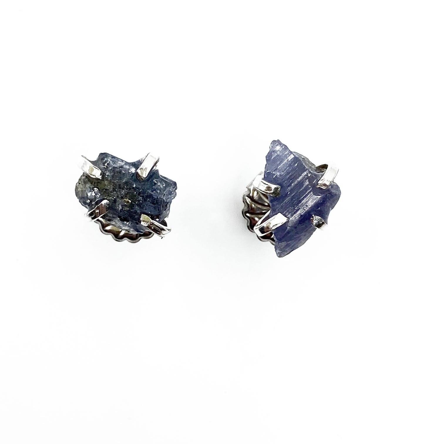 Raw Tanzanite Stud Earrings - Mettle by Abby
