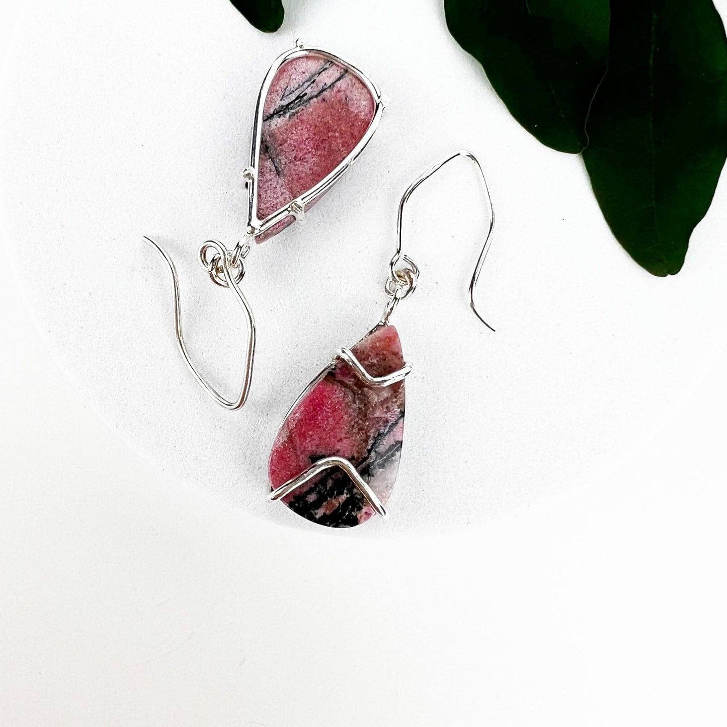Rhodonite Winds Earrings - Mettle by Abby