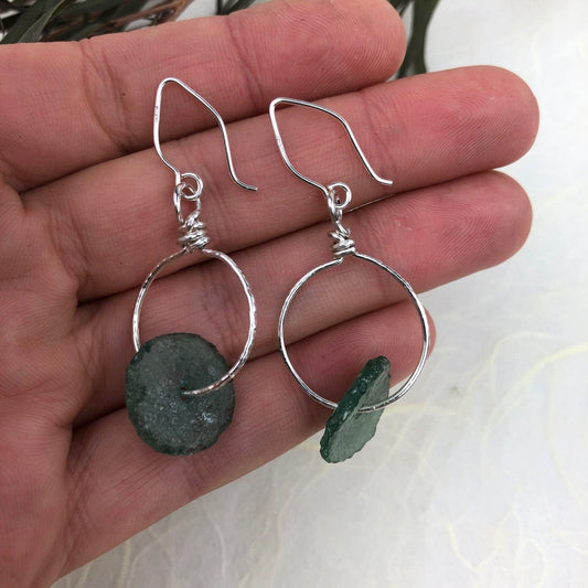 Roman Glass Lasso Hoops - Mettle by Abby