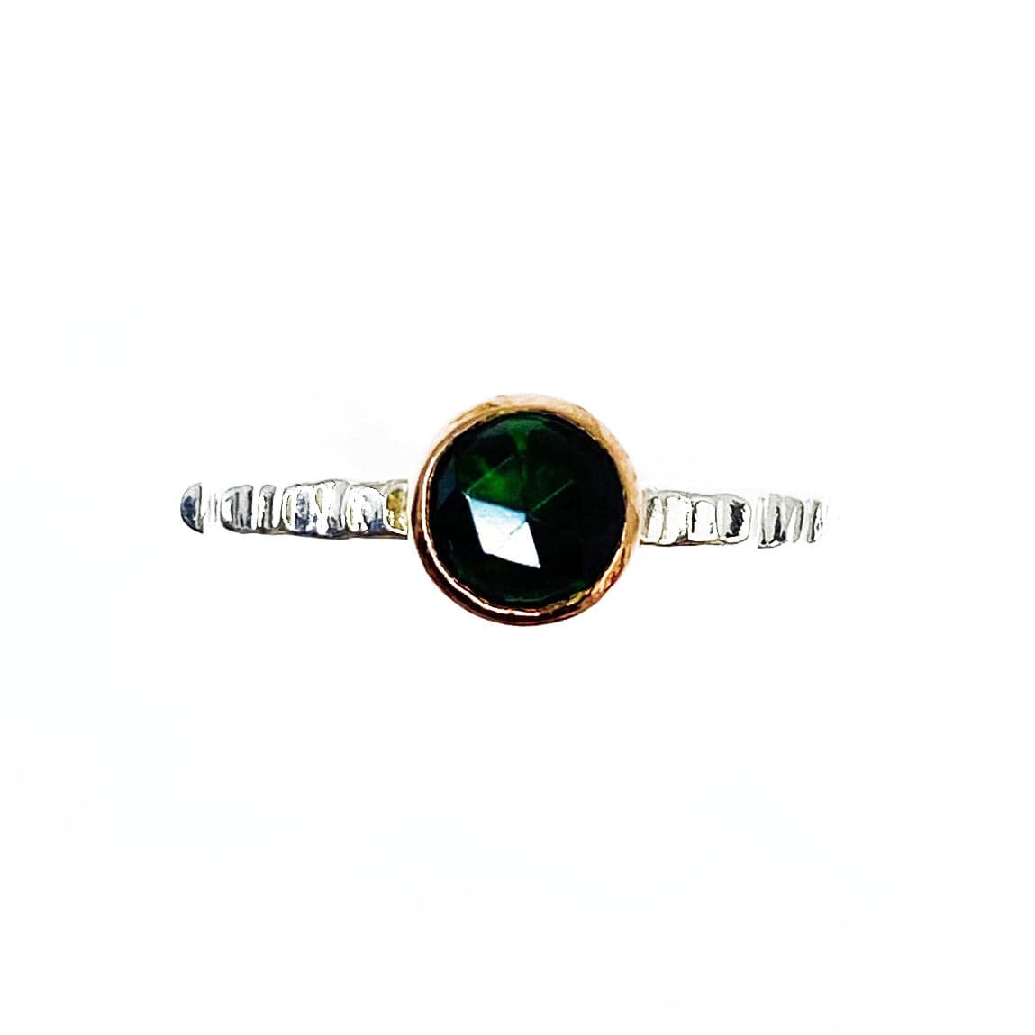 Rose Gold and Silver Black Opal Ring - Mettle by Abby