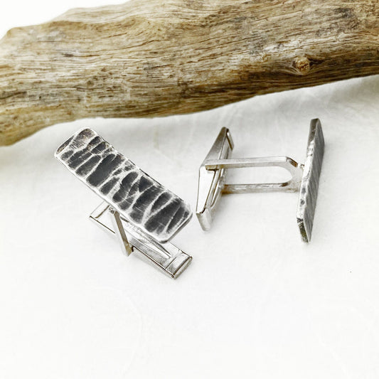 Rough and Tumble Silver Cuff Links - Mettle by Abby