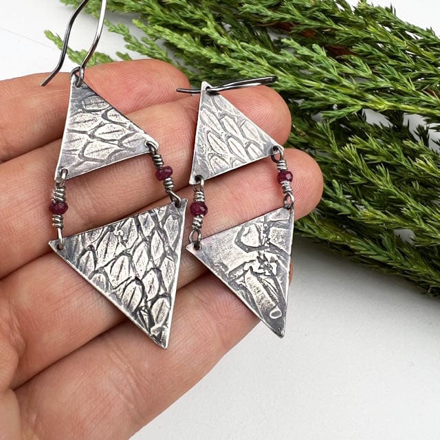 Ruby Snakeskin Statement Earrings - Mettle by Abby