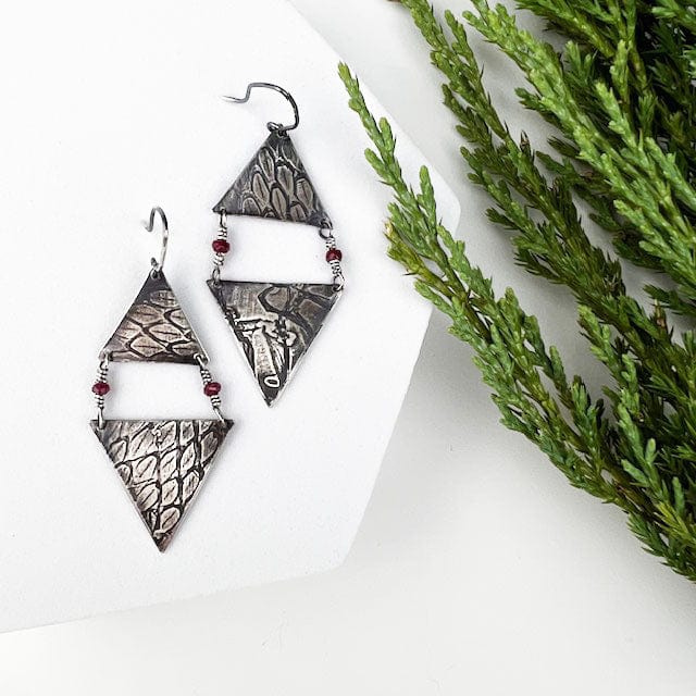 Ruby Snakeskin Statement Earrings - Mettle by Abby