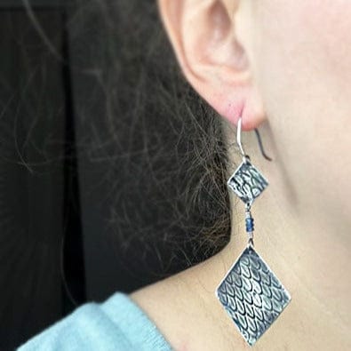 Sapphire Snakeskin Statement Earrings - Mettle by Abby