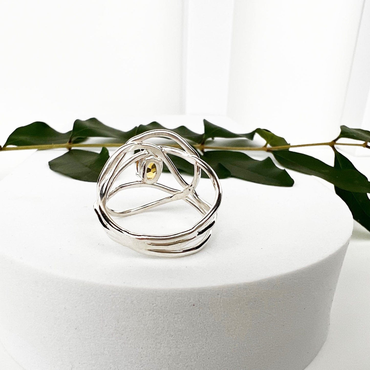 Silver Citrine Wrap Ring - Mettle by Abby