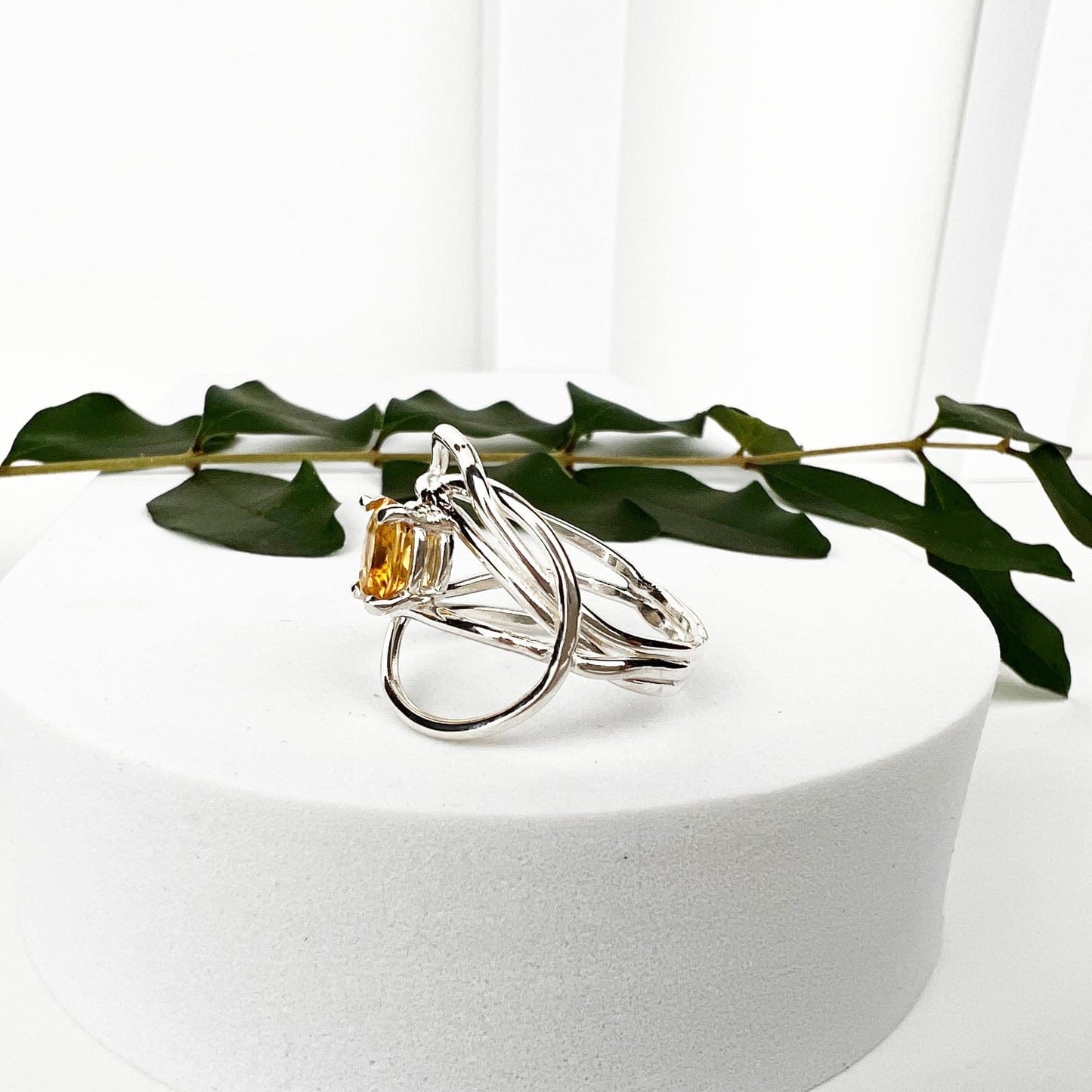 Silver Citrine Wrap Ring - Mettle by Abby