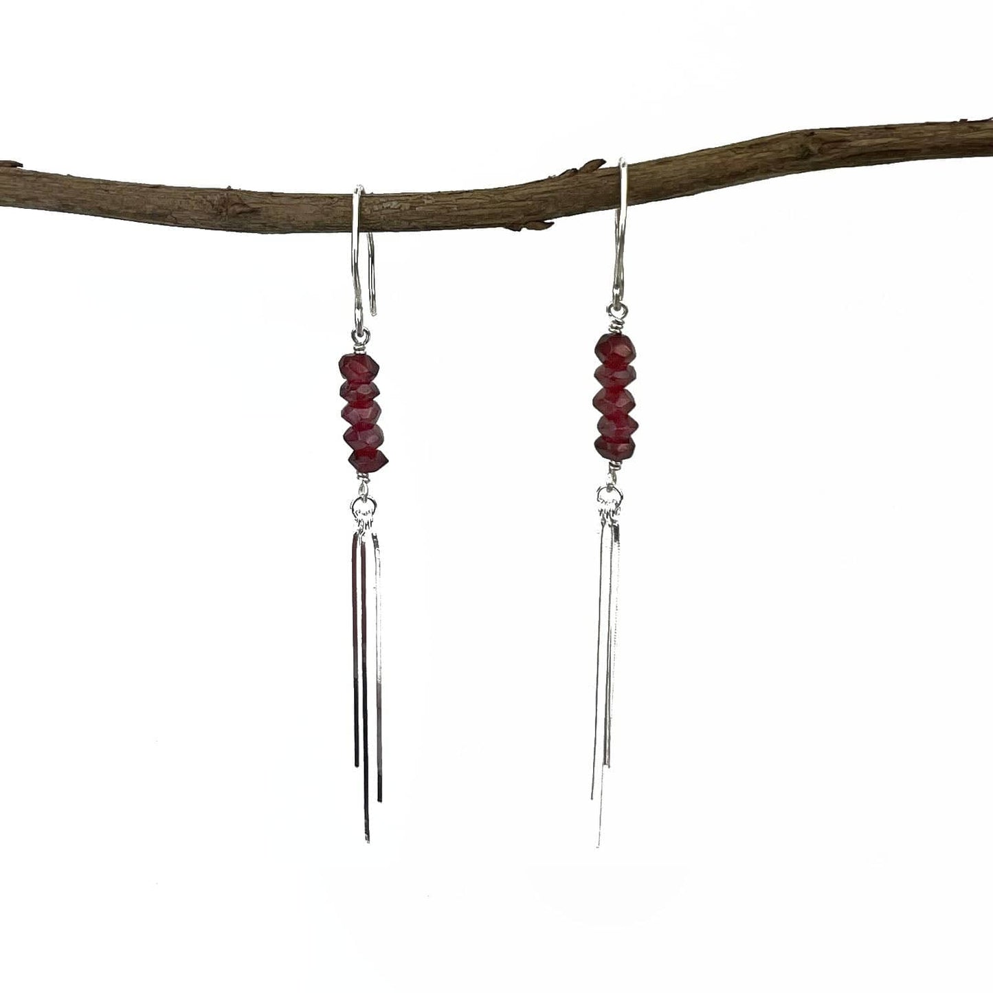 Silver Garnet Earrings - Mettle by Abby