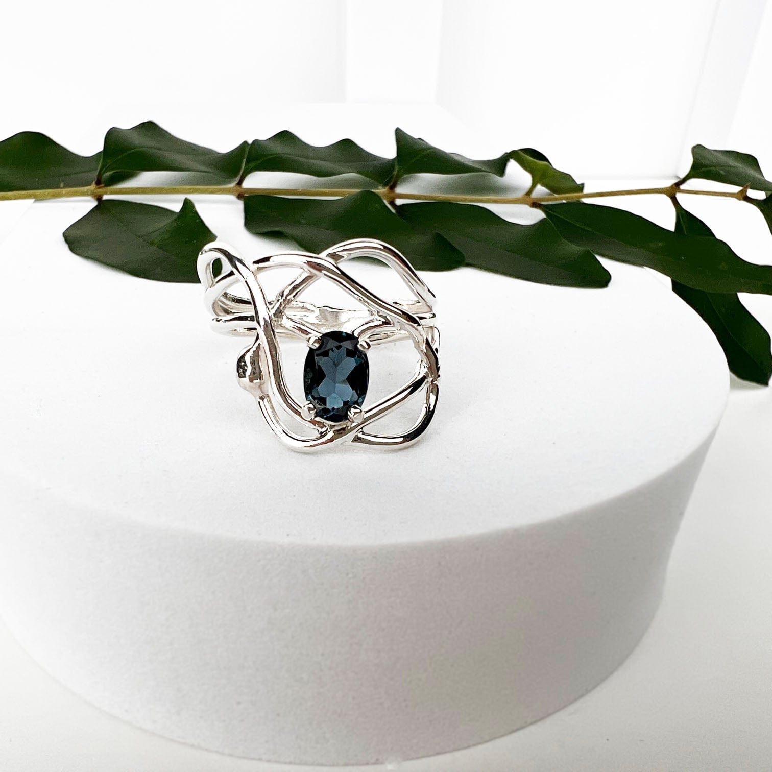 Silver London Blue Topaz Wrap Ring - Mettle by Abby