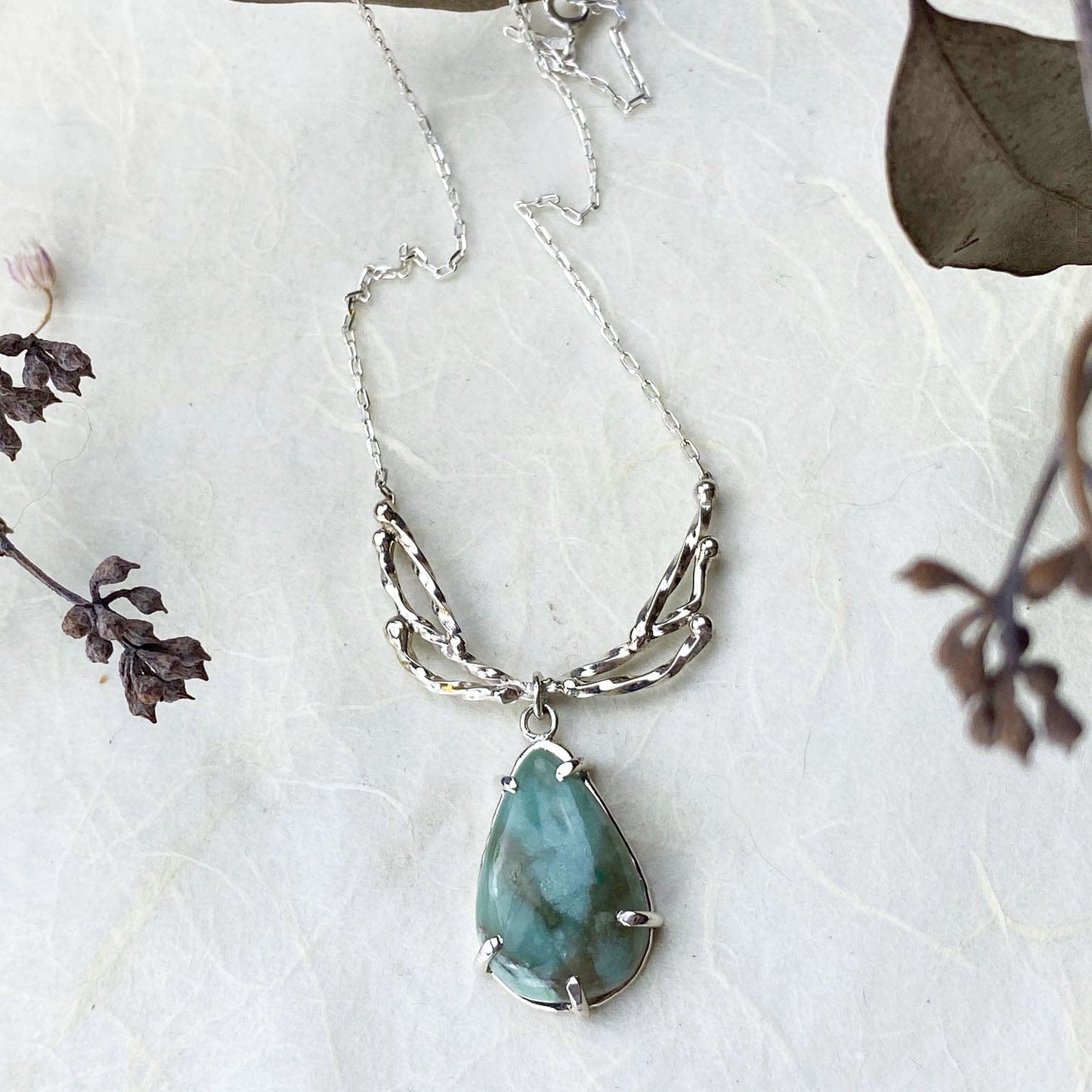 Silver Mantel Chrysoprase Necklace - Mettle by Abby