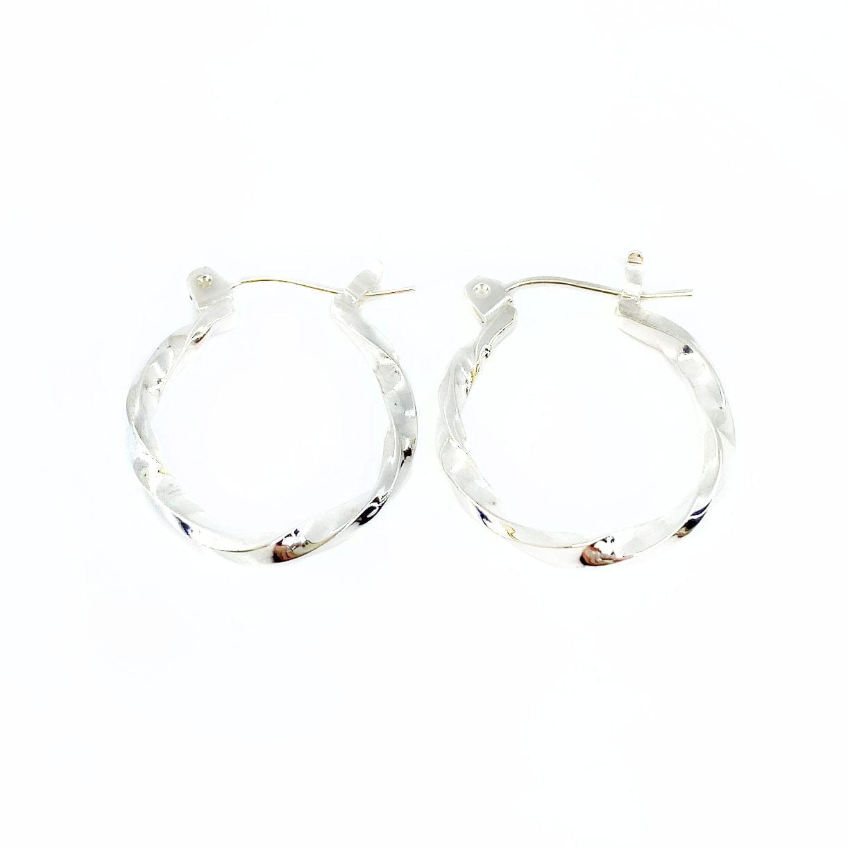Small Silver Twist Hoops - Mettle by Abby