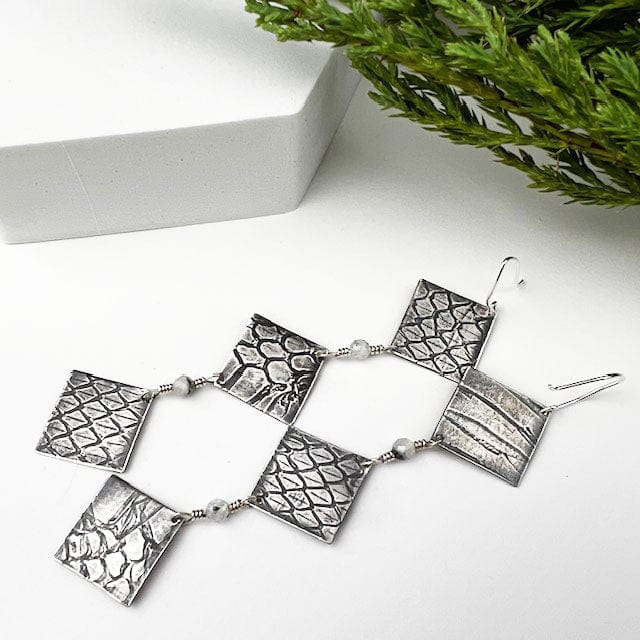 Snakeskin Shoulder Duster Earrings - Mettle by Abby