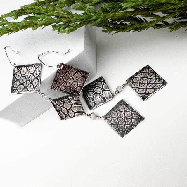 Snakeskin Shoulder Duster Earrings - Mettle by Abby