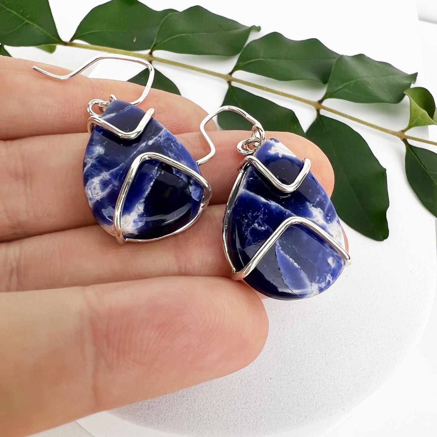 Sodalite Point Earrings - Mettle by Abby
