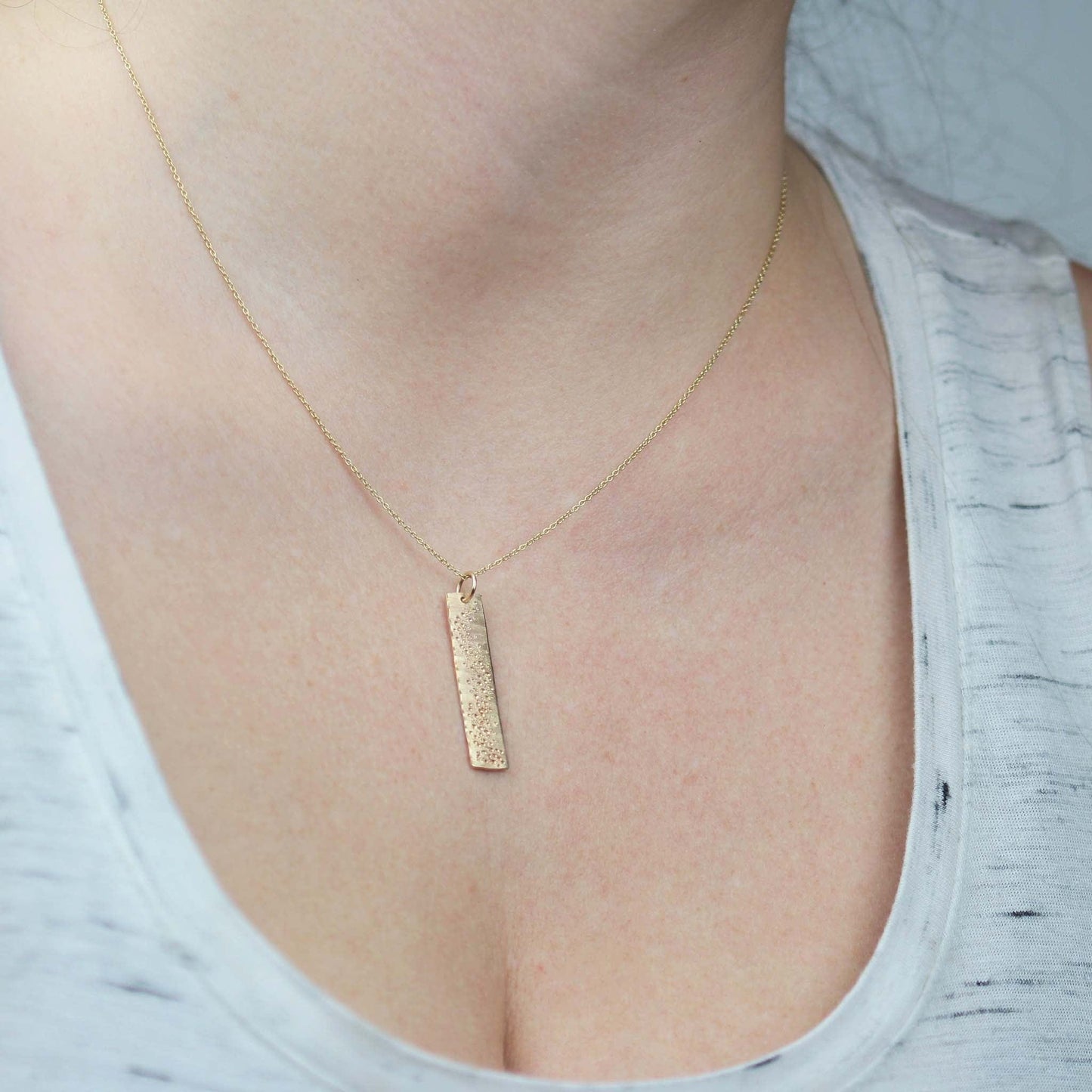 Stardust Bar Necklace 14k Yellow Gold - Mettle by Abby
