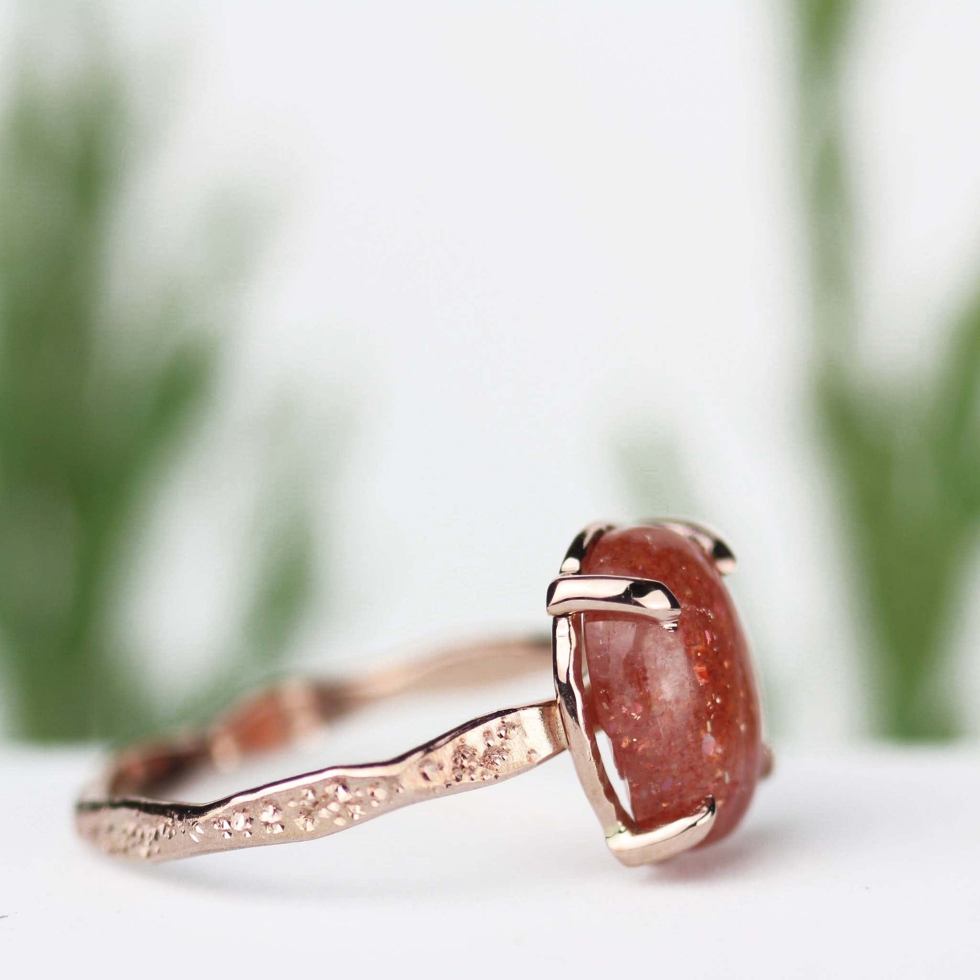 Stardust Sunstone Ring 14k Rose Gold - Mettle by Abby