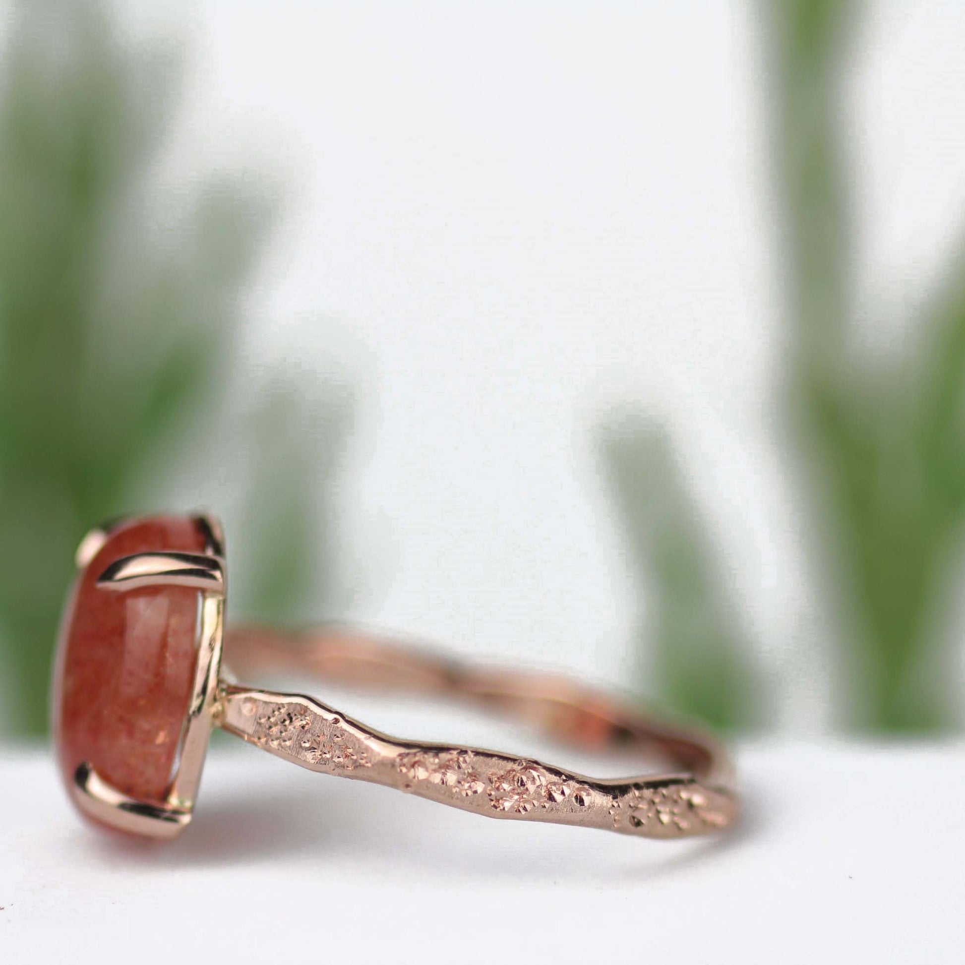 Stardust Sunstone Ring 14k Rose Gold - Mettle by Abby