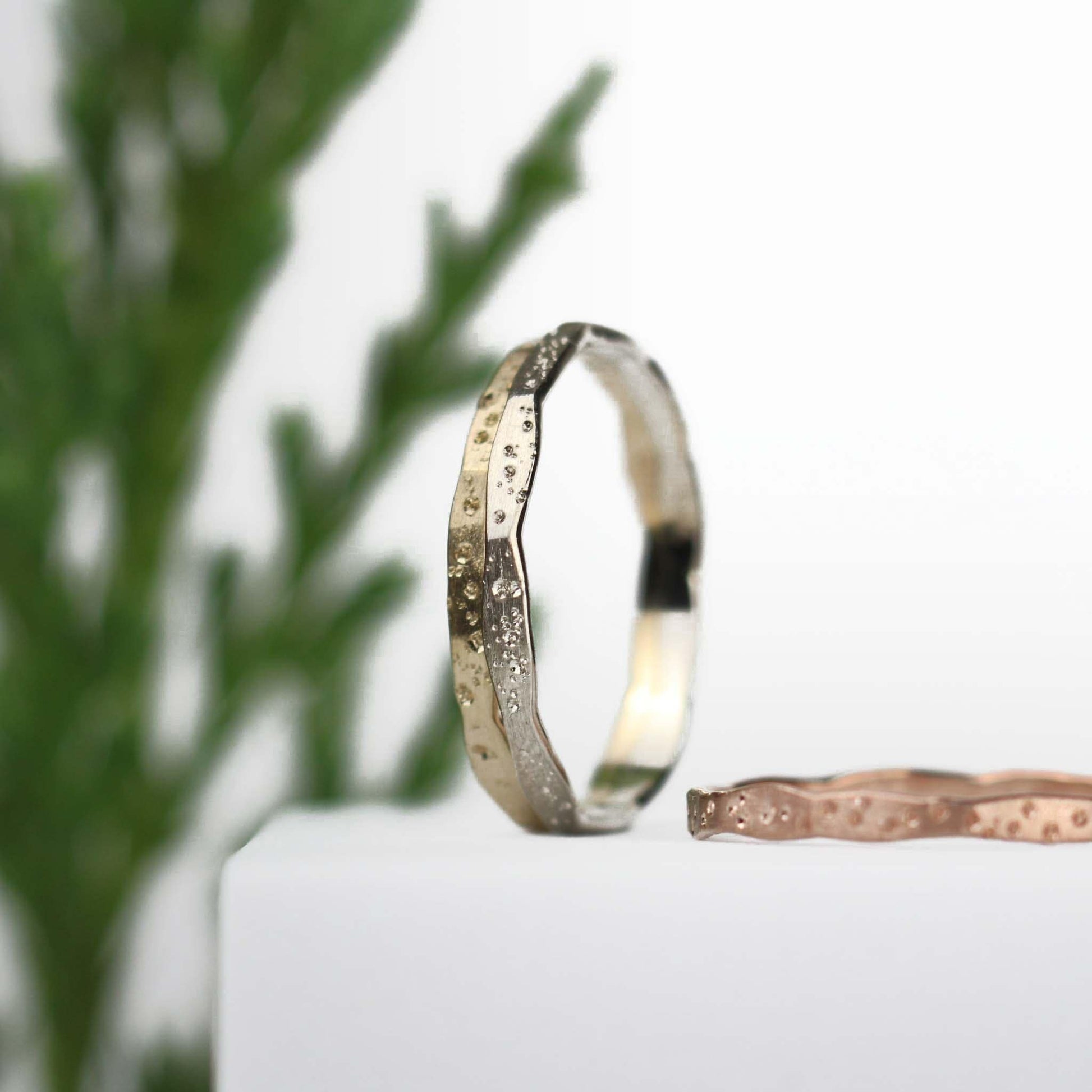 Three Stardust Stacking Bands 14k Gold - Mettle by Abby