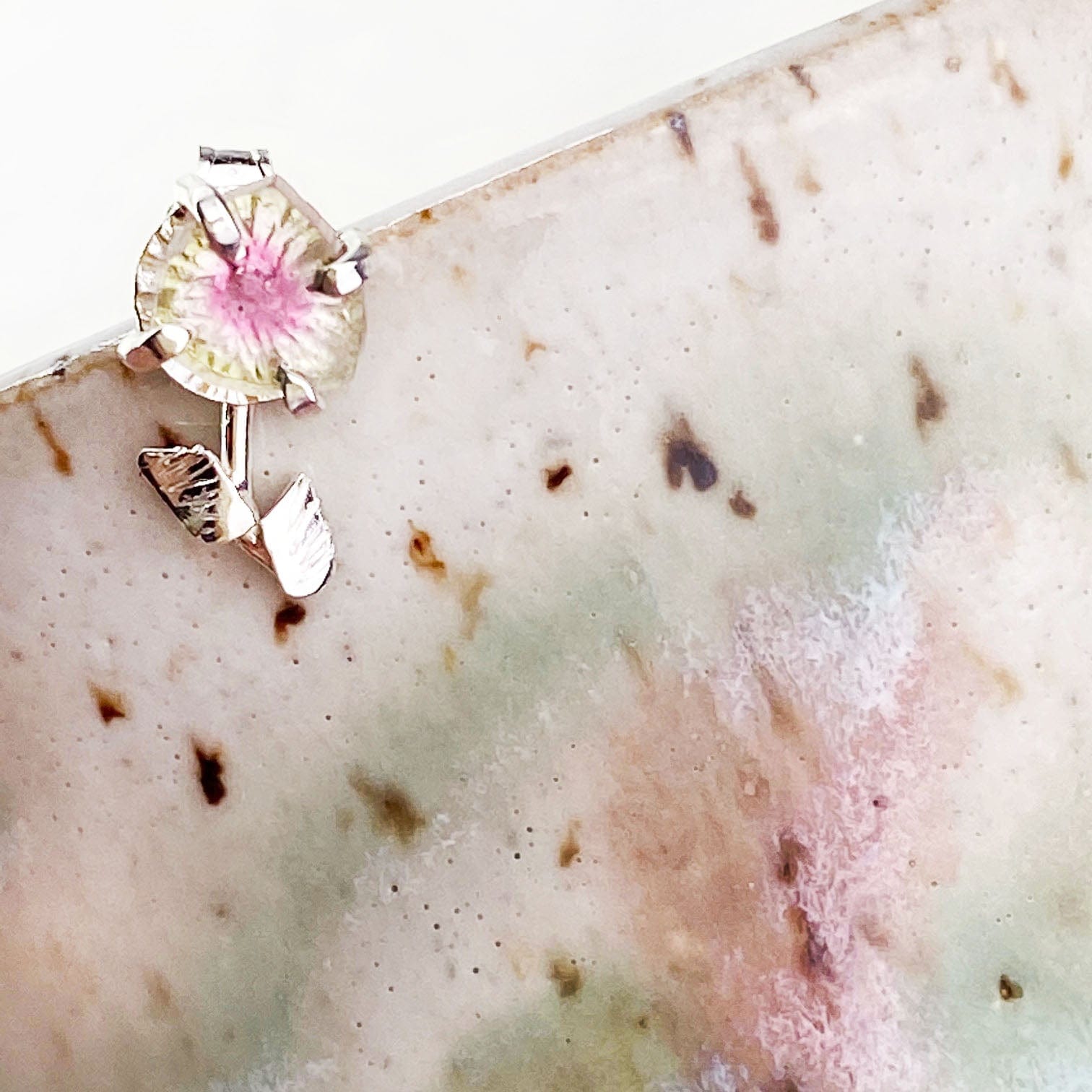 Tourmaline Flower Stud Earrings - Mettle by Abby