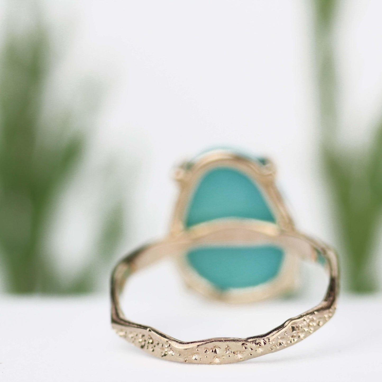Turquoise Stardust Ring 14k Yellow Gold - Mettle by Abby