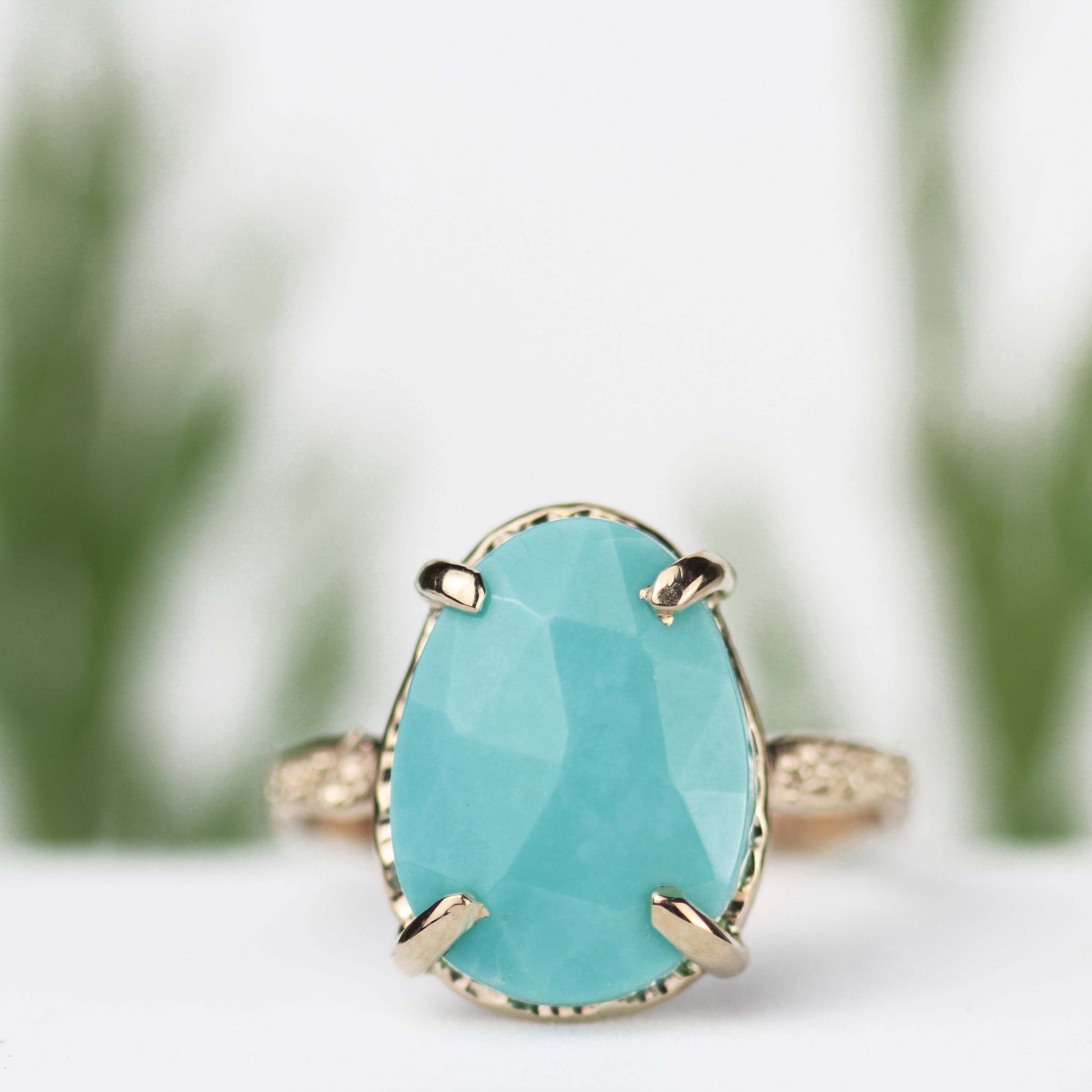 Turquoise Stardust Ring 14k Yellow Gold - Mettle by Abby