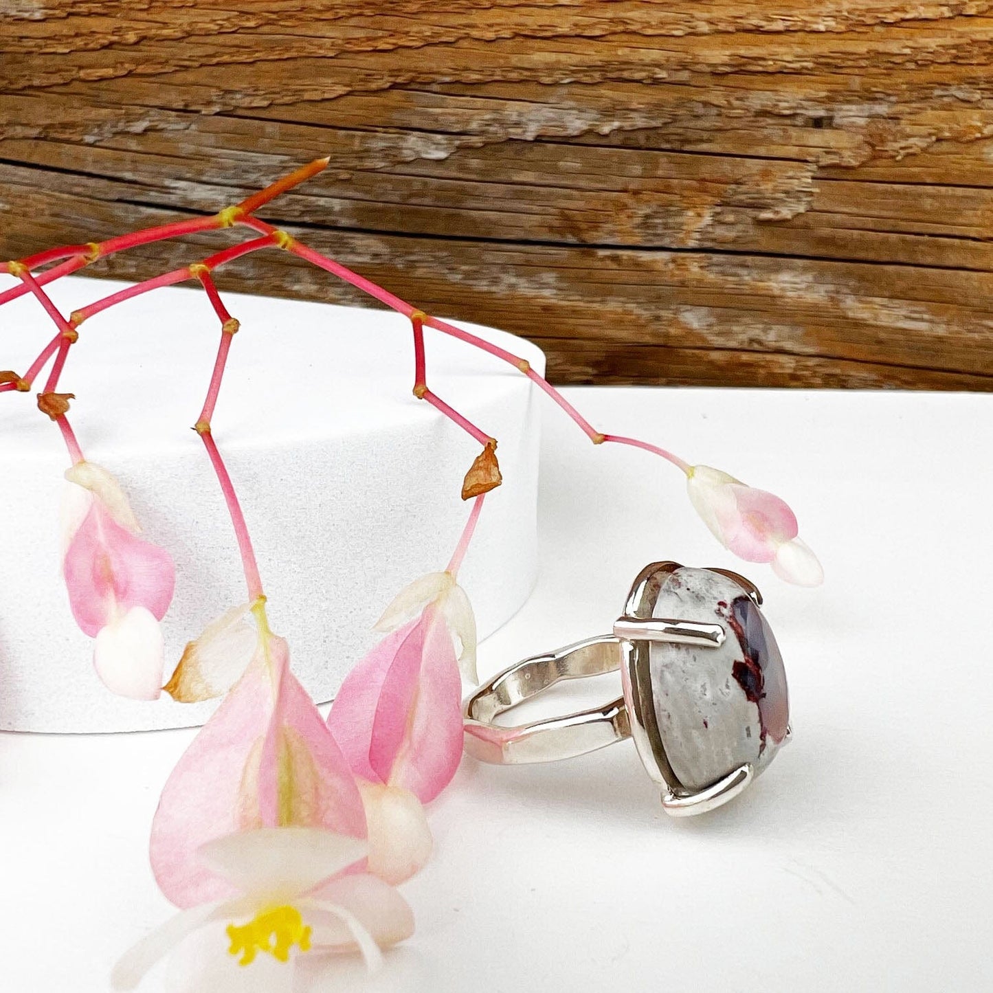 White Boulder Opal Ring - Mettle by Abby