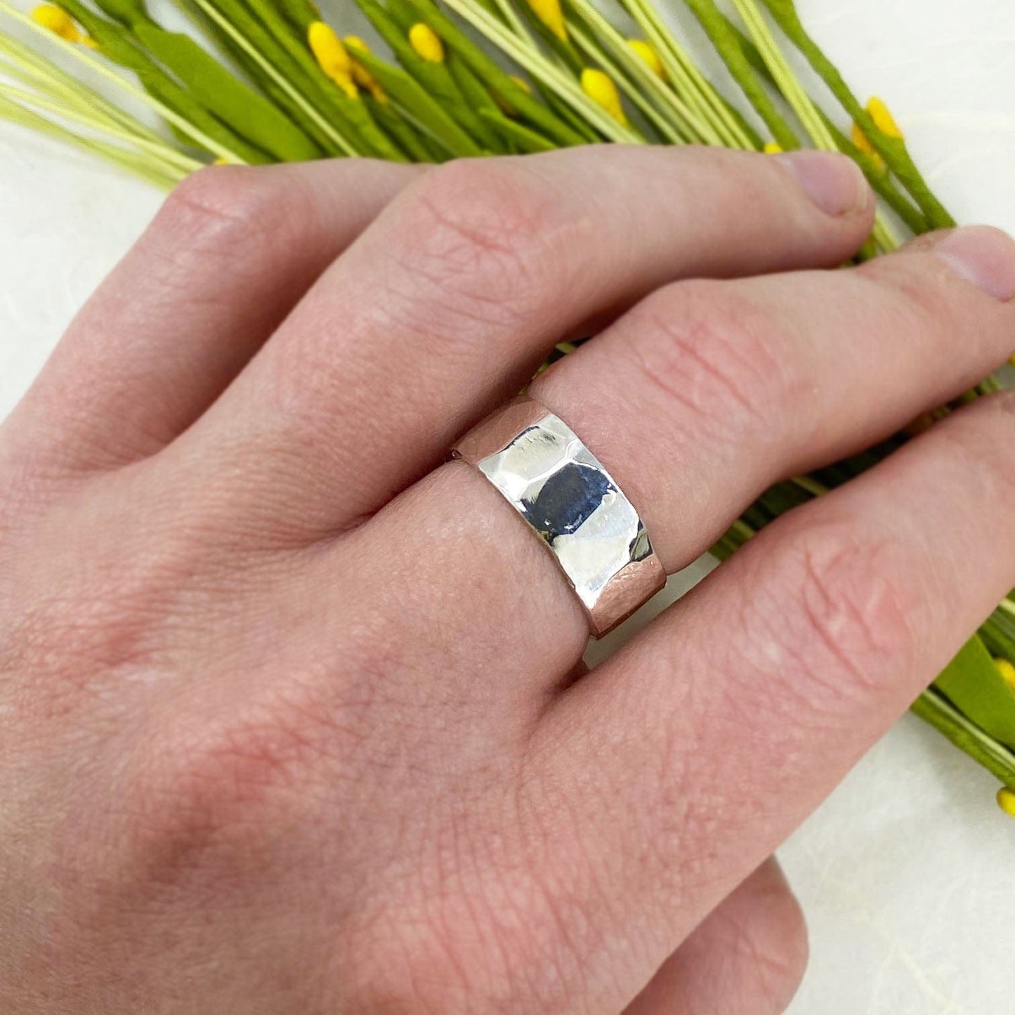 Wide Ripple Hammered Ring - Mettle by Abby