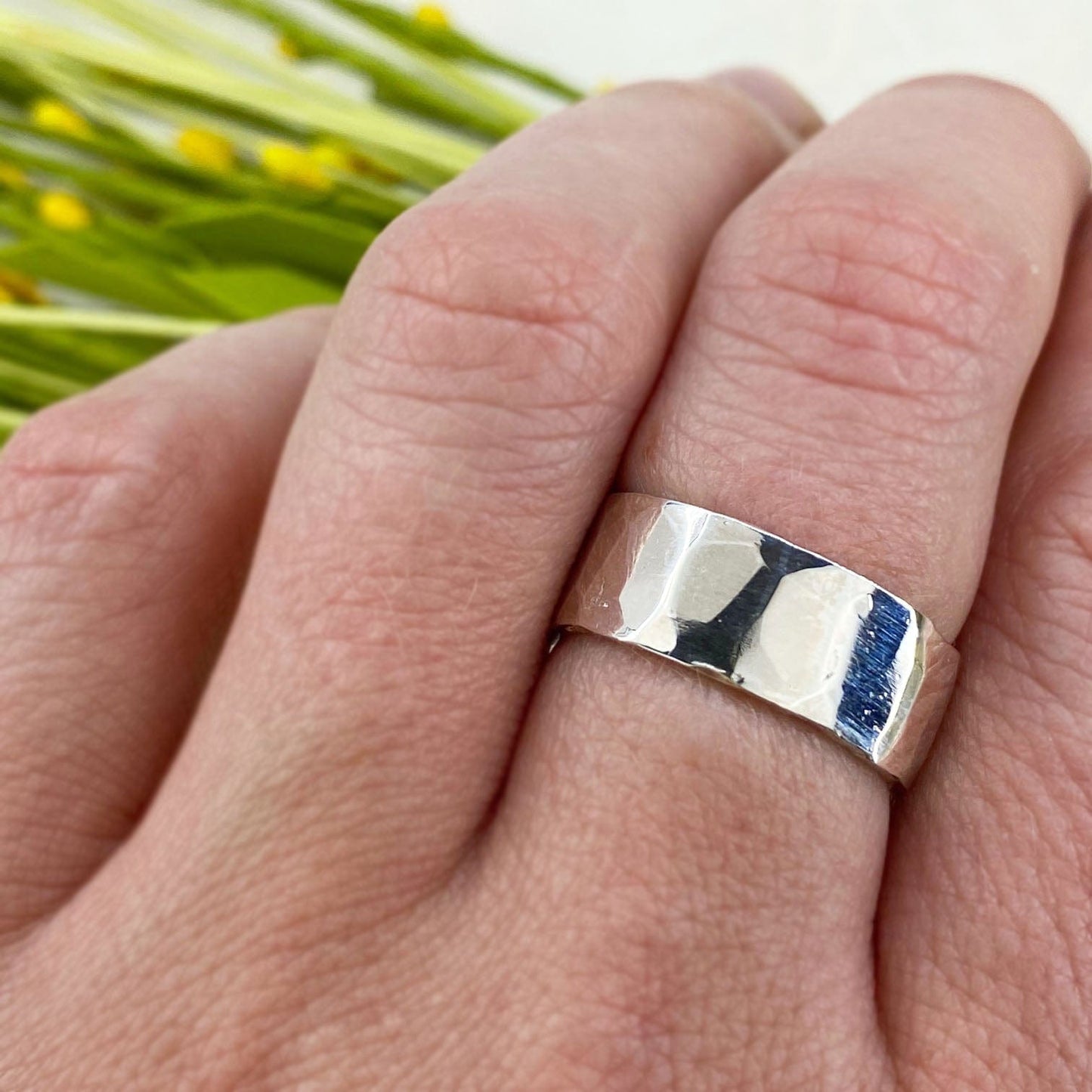 Wide Ripple Hammered Ring - Mettle by Abby