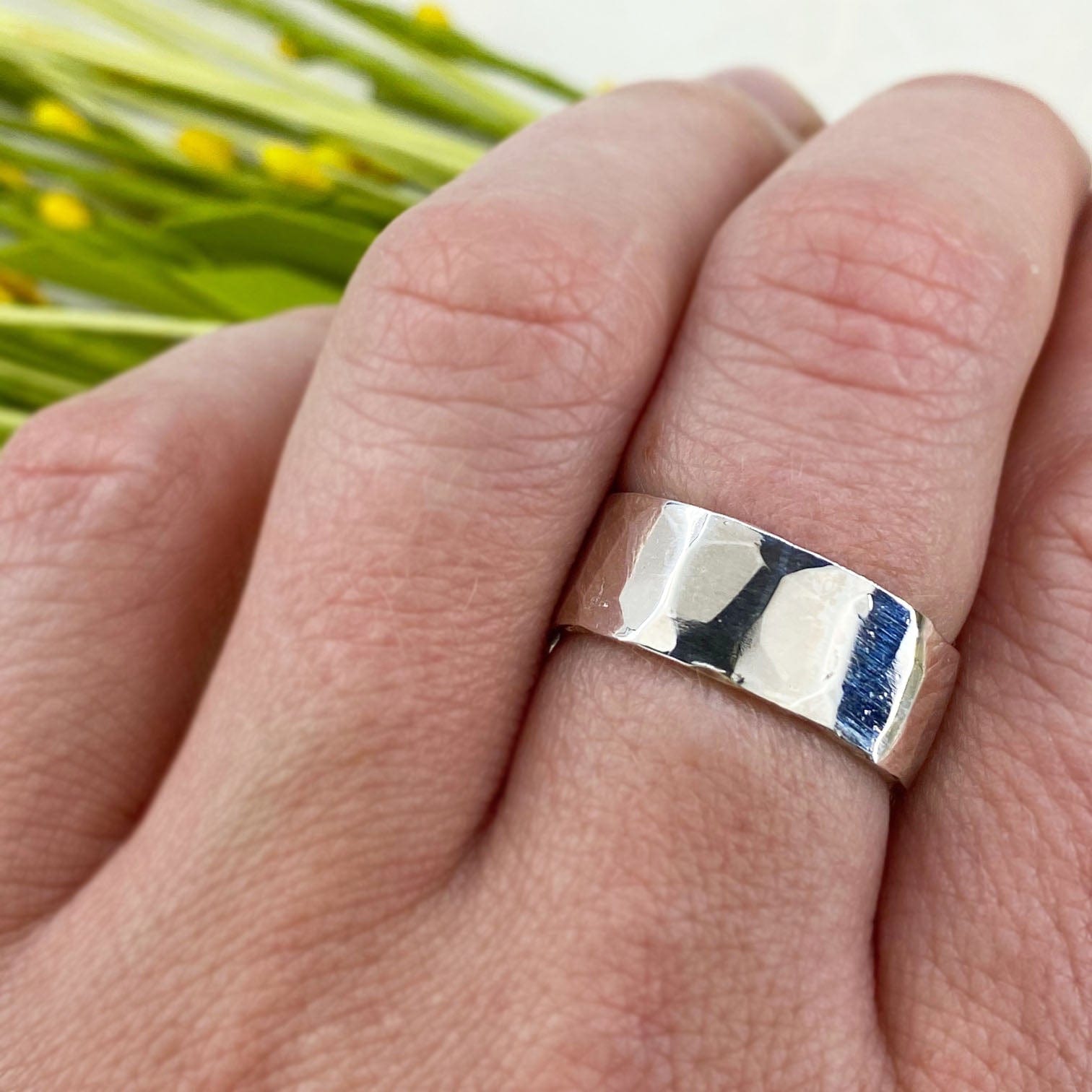 Wide Ripple Hammered Ring - Mettle by Abby