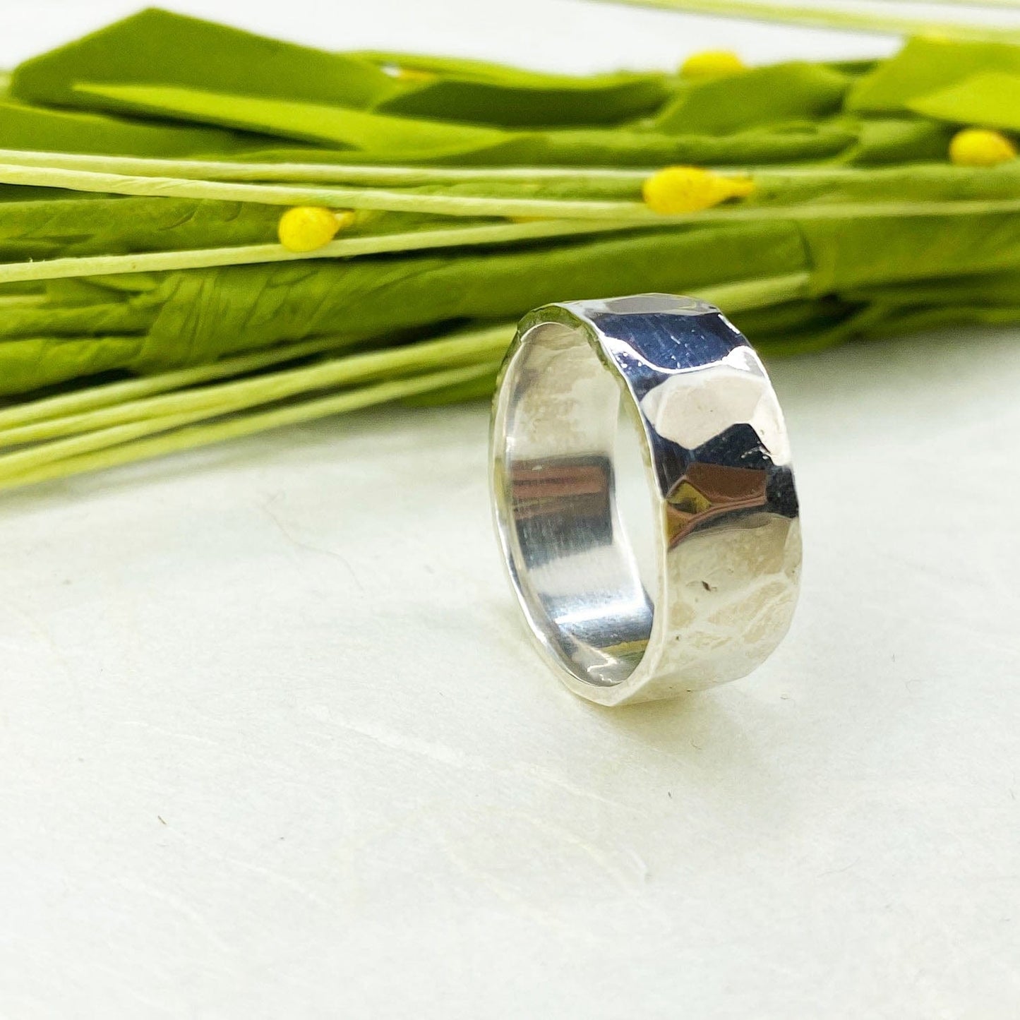 Wide Ripple Hammered Ring - Mettle by Abby
