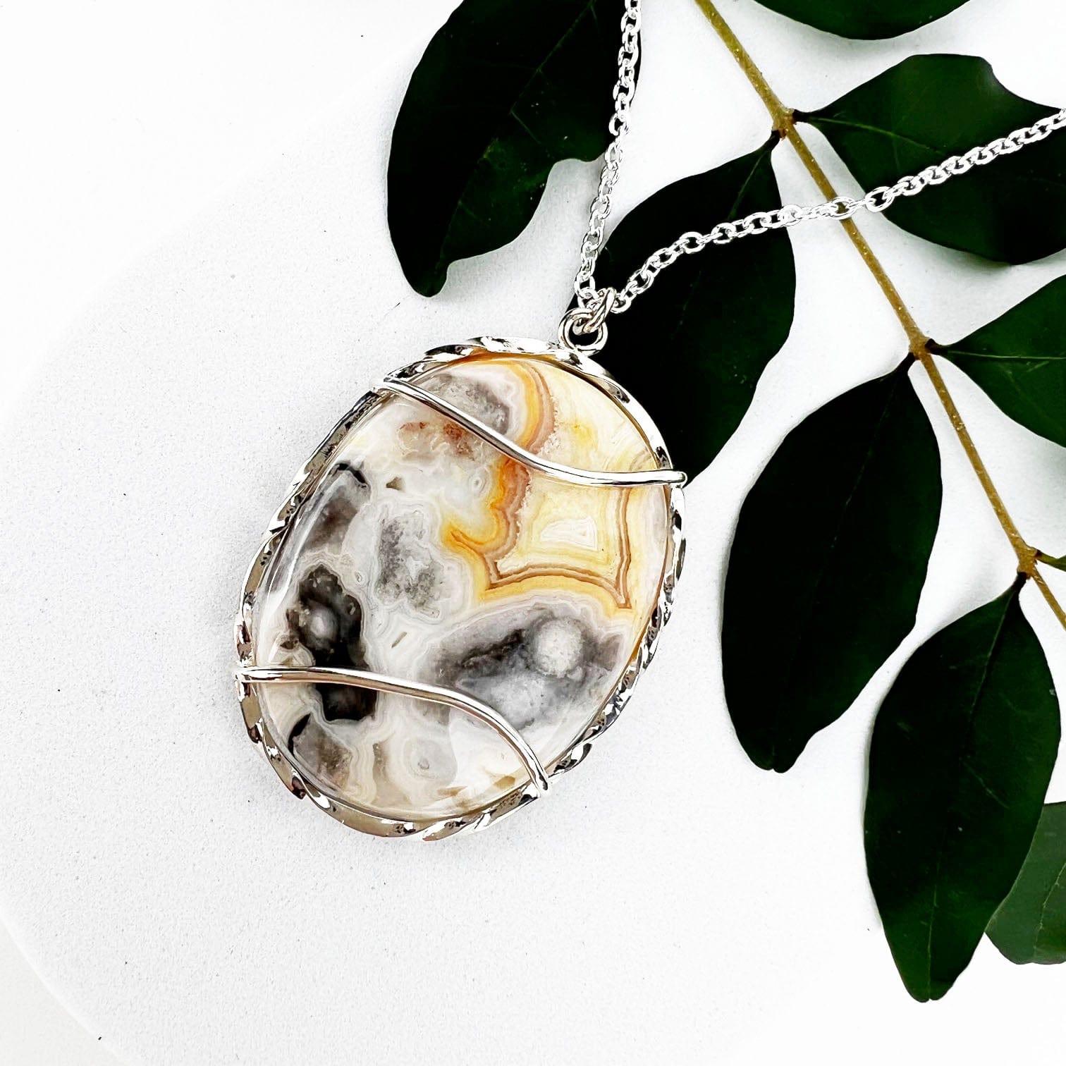 Yellow Crazy Lace Agate Winds Necklace - Mettle by Abby